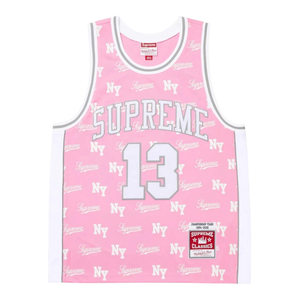 Mitchell & Ness Monogram Basketball Jersey Pink