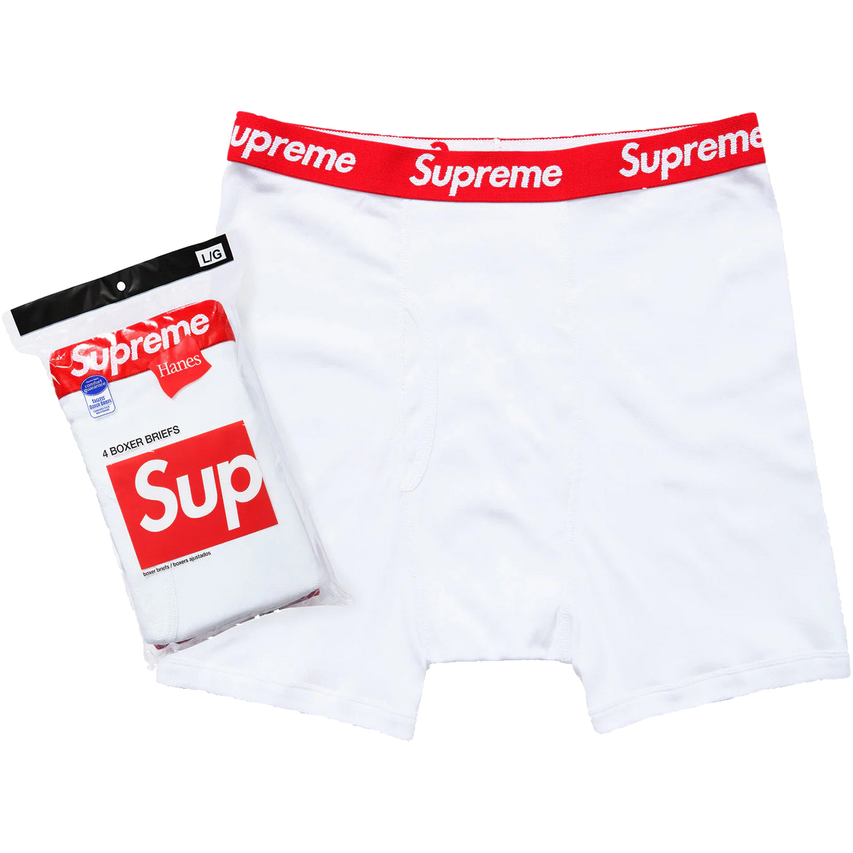 Hanes Boxer Briefs 4 Pack White