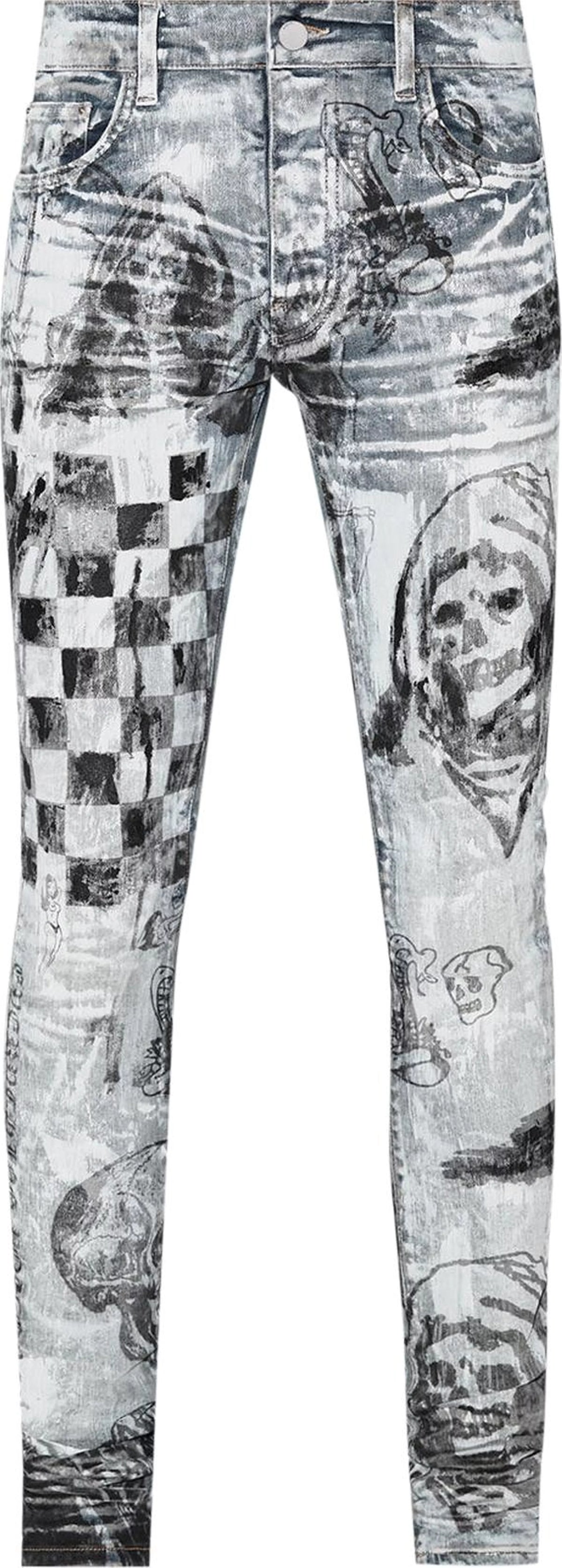 Amiri x Wes Lang Sketch Jean Painted Indigo