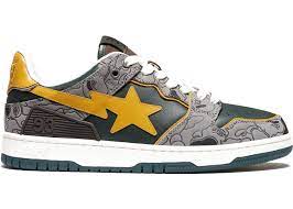 A Bathing Ape SK8 Sta Grey Mustard Yellow