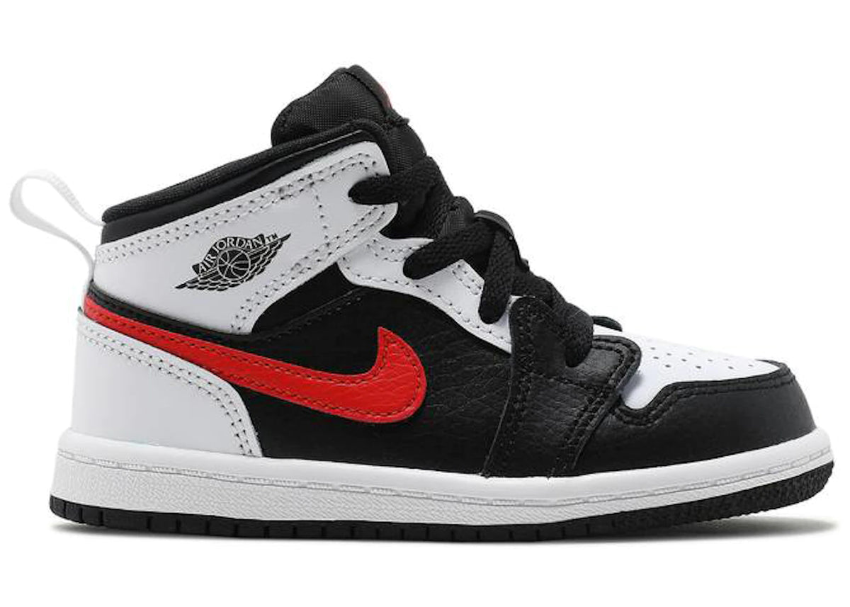 Jordan 1 Mid White Black Chile Red (TD)