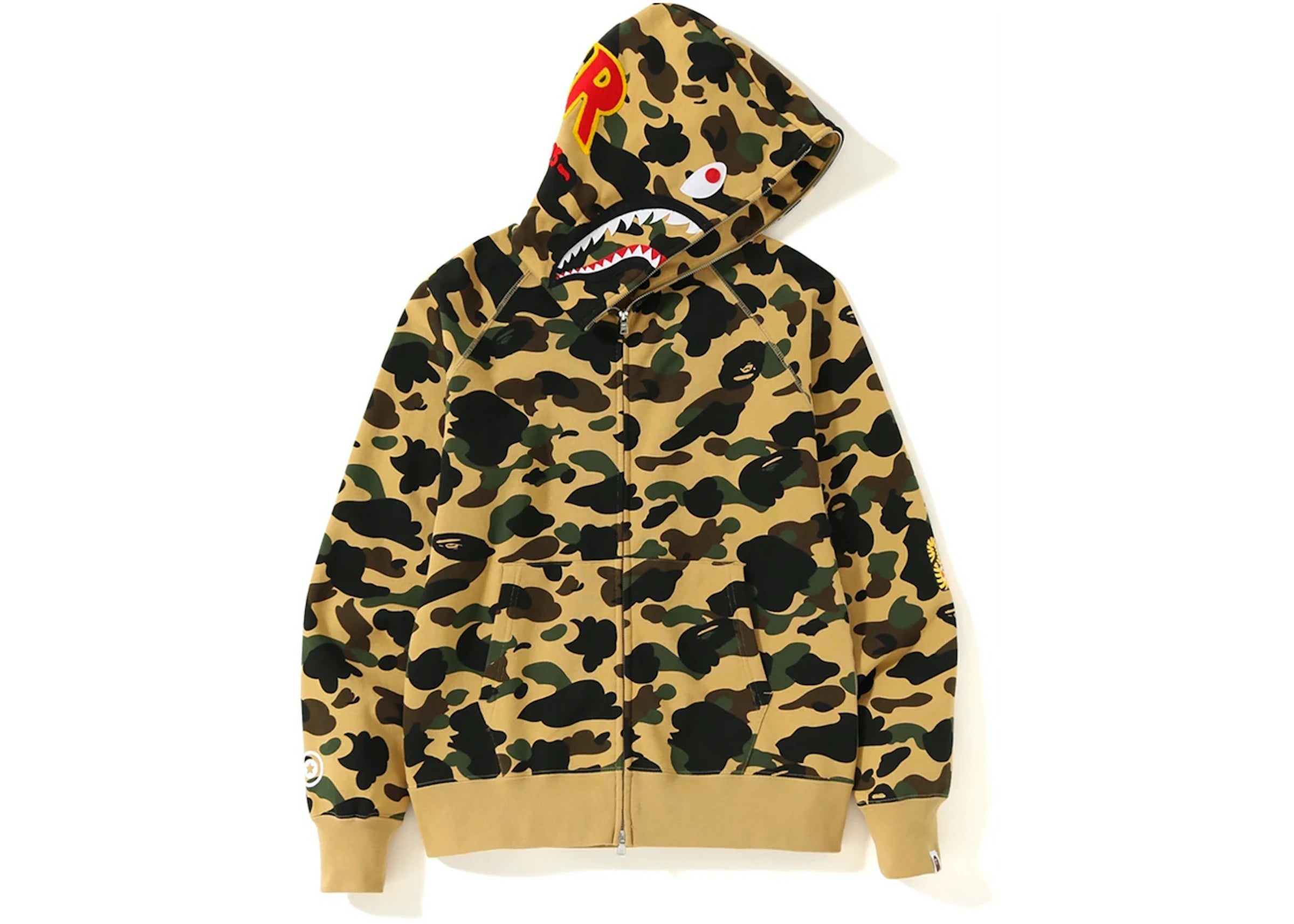 1st Camo PONR Shark Full Zip Hoodie Yellow – Grandeur