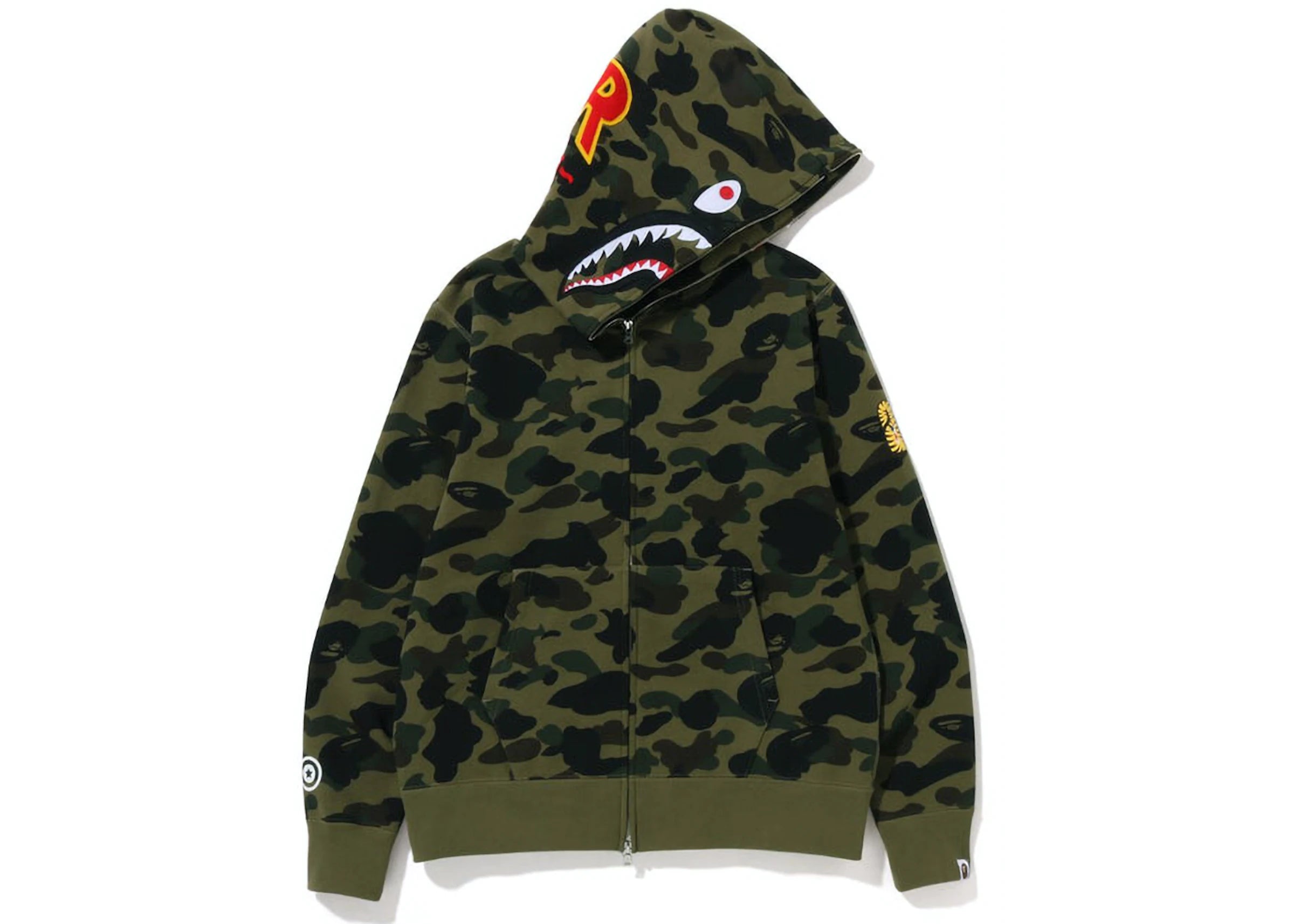 PONR 1St Camo Shark Full Zip Hoodie Green – Grandeur