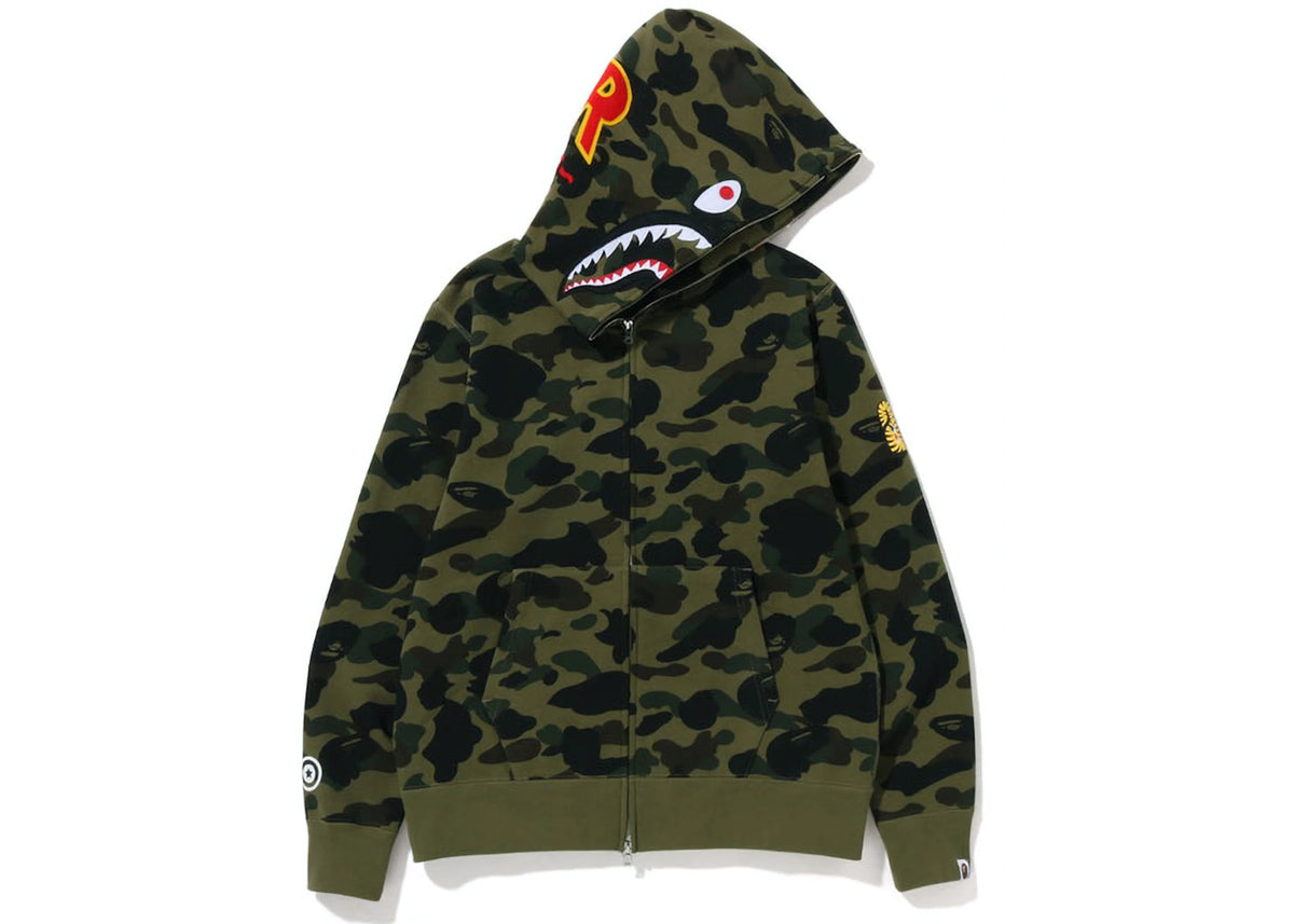 PONR 1St Camo Shark Full Zip Hoodie Green