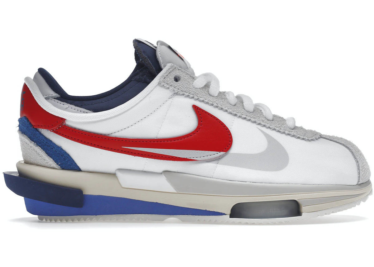 Zoom Cortez SP sacai White University Red Blue