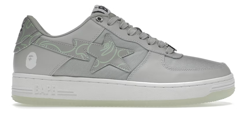 A Bathing Ape Sta Text Code Camo Grey