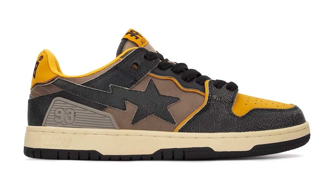 A Bathing Ape SK8 Sta Vintage Black Yellow