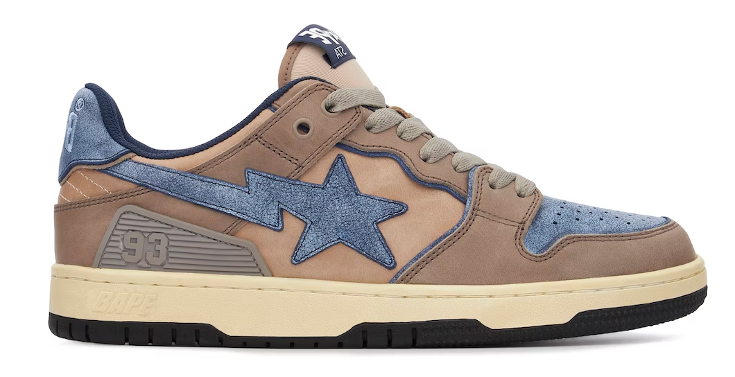 A Bathing Ape SK8 Sta Vintage Beige Indigo
