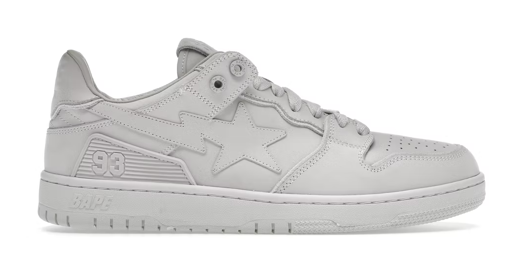 A Bathing Ape SK8 Sta Triple White Nubuck