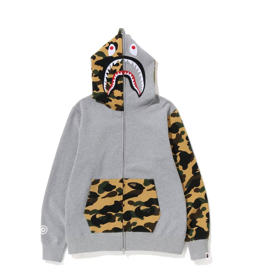 Grey 1st Camo Shark Full Zip Hoodie (SS23)