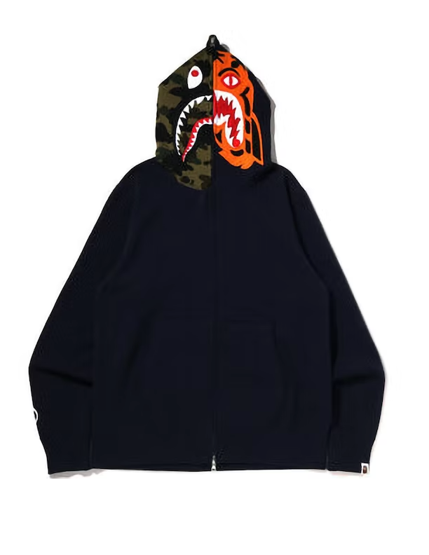 Crazy Face Full Zip Hoodie Navy