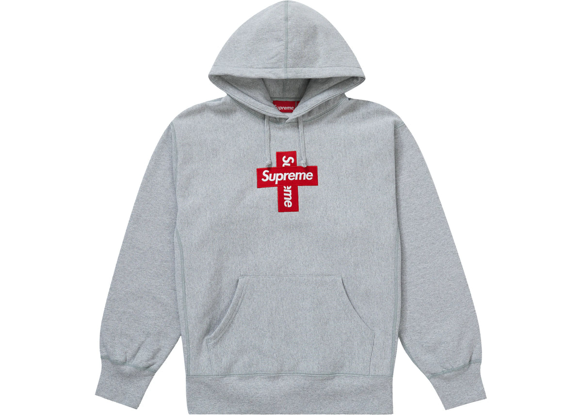 Cross Box Logo Hooded Sweatshirt Heather Grey