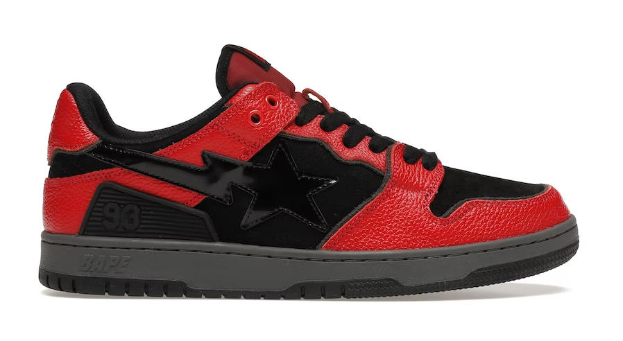 A Bathing Ape SK8 Sta Red Black