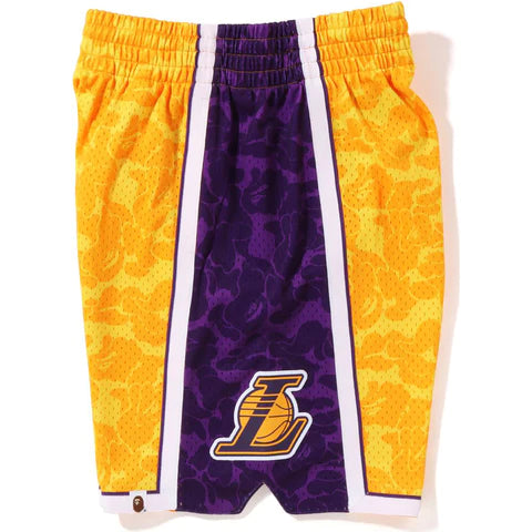 BAPE x Mitchell & Ness Los Angeles Lakers Shorts Yellow