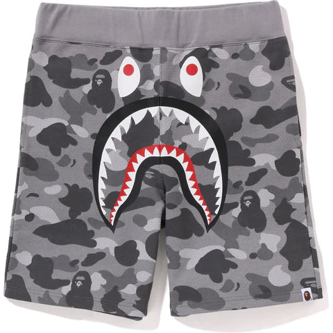 Honeycomb Camo Shark Sweat Shorts Grey