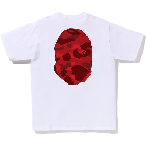 Color Camo Big Ape Head Tee White/Red