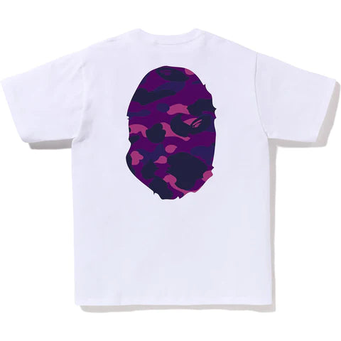 Color Camo Big Ape Head Tee White/Purple