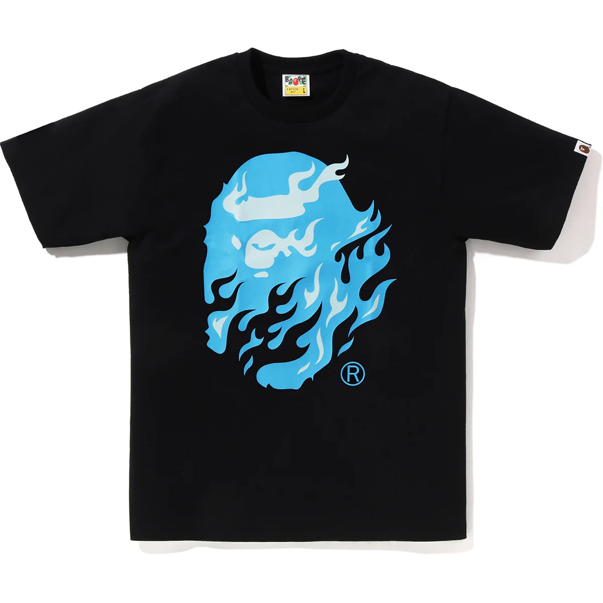 Black Blue ABC Flame Ape Head Tee