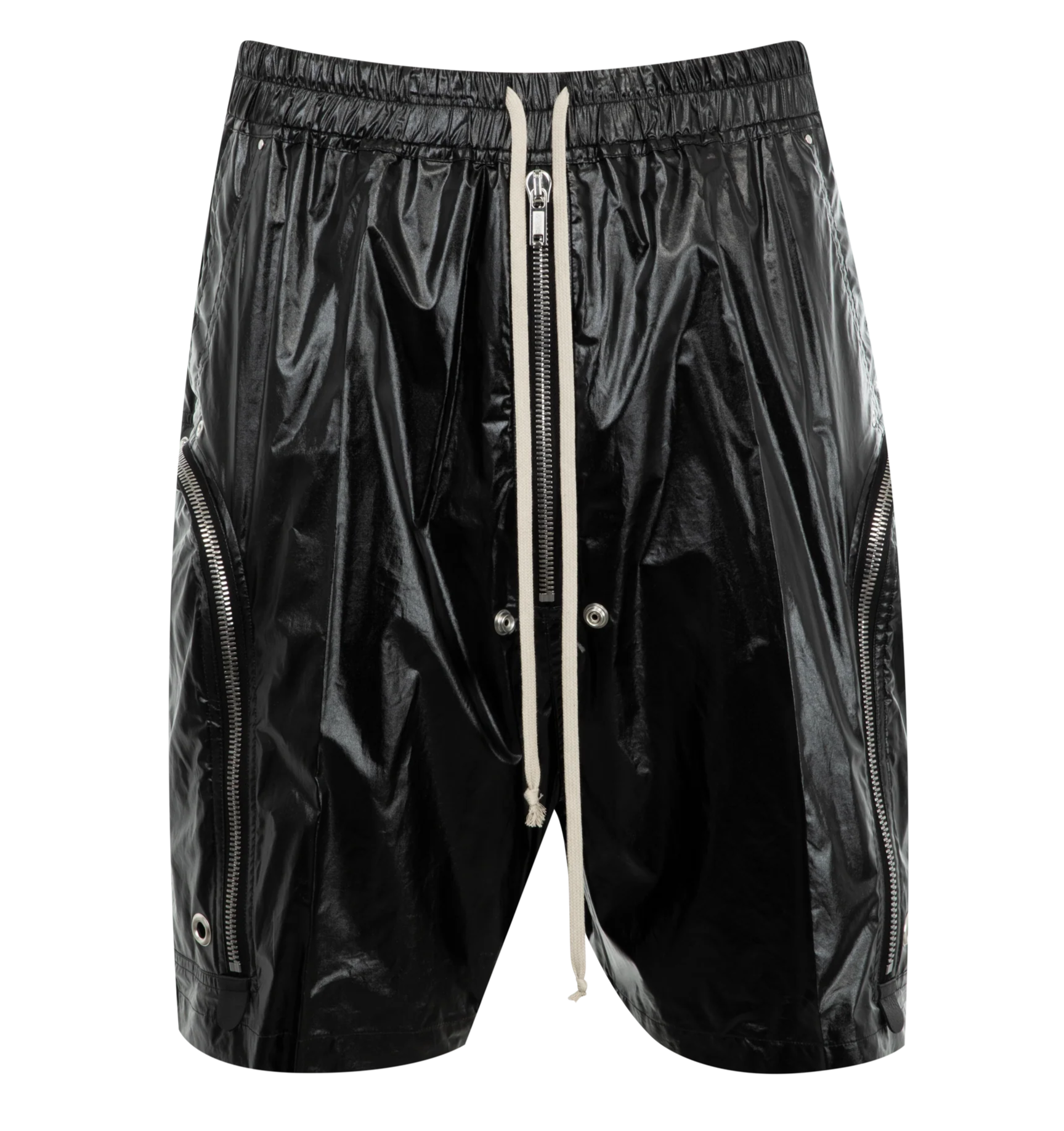 Black Hollywood Bauhaus Bela Coated Cotton Shorts