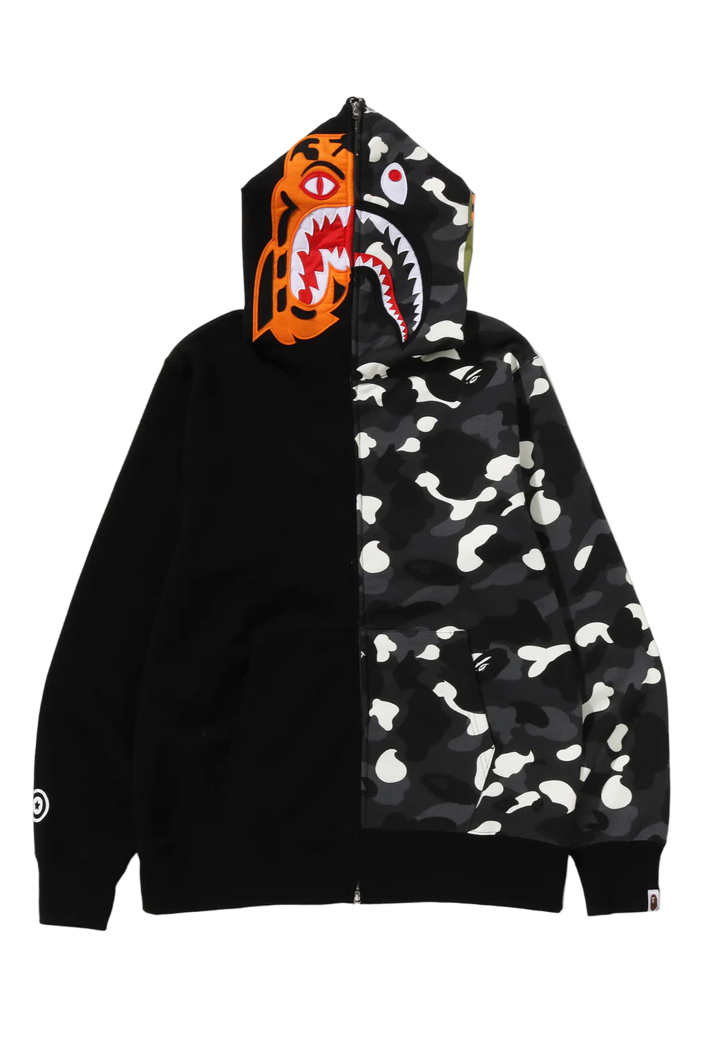 Black City Camo Tiger Shark Full Zip Hoodie
