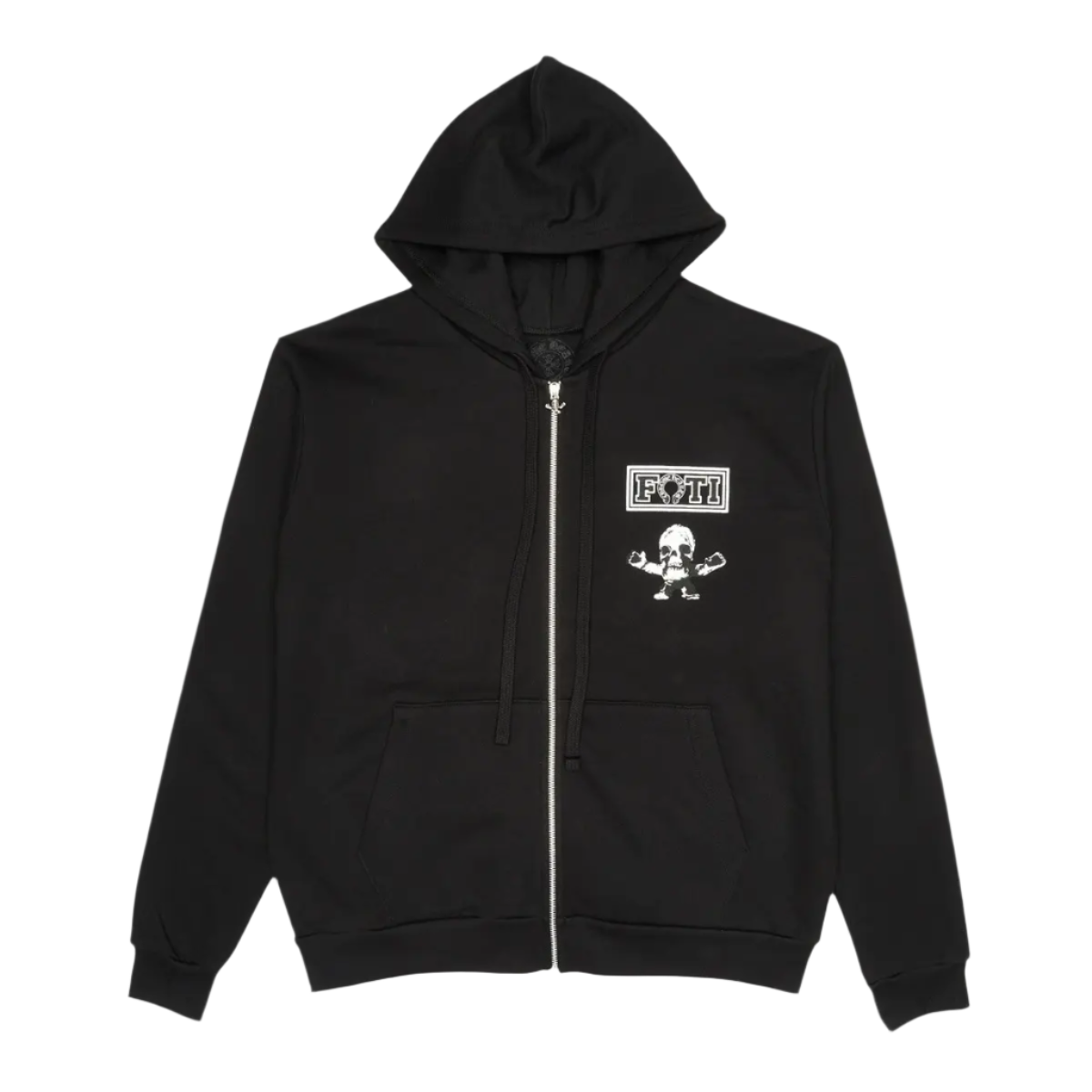 Foti Multi Teeter Harris Logo Zip Up Hooded Sweatshirt Black