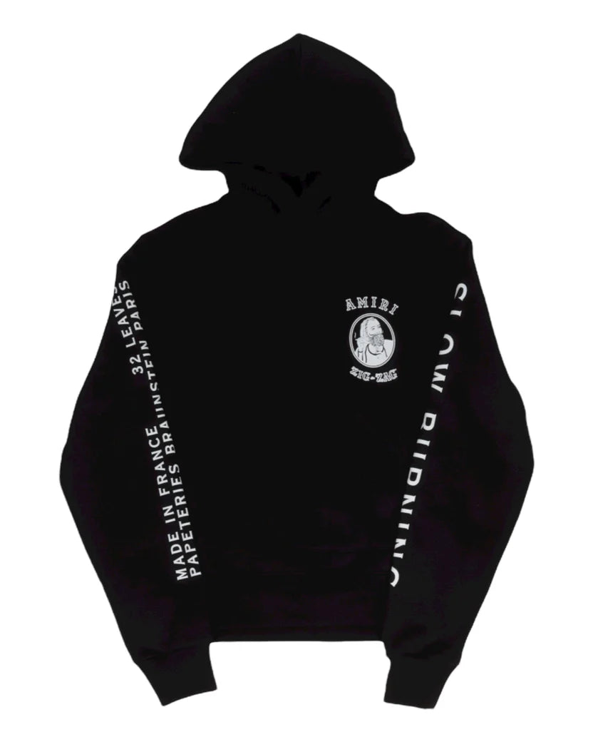 Zig Zag Hoodie Black