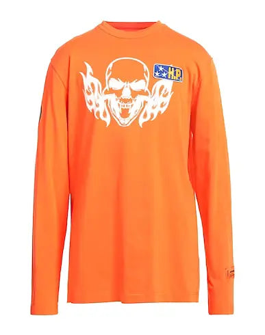 Flaming Skull L/S T-Shirt Orange