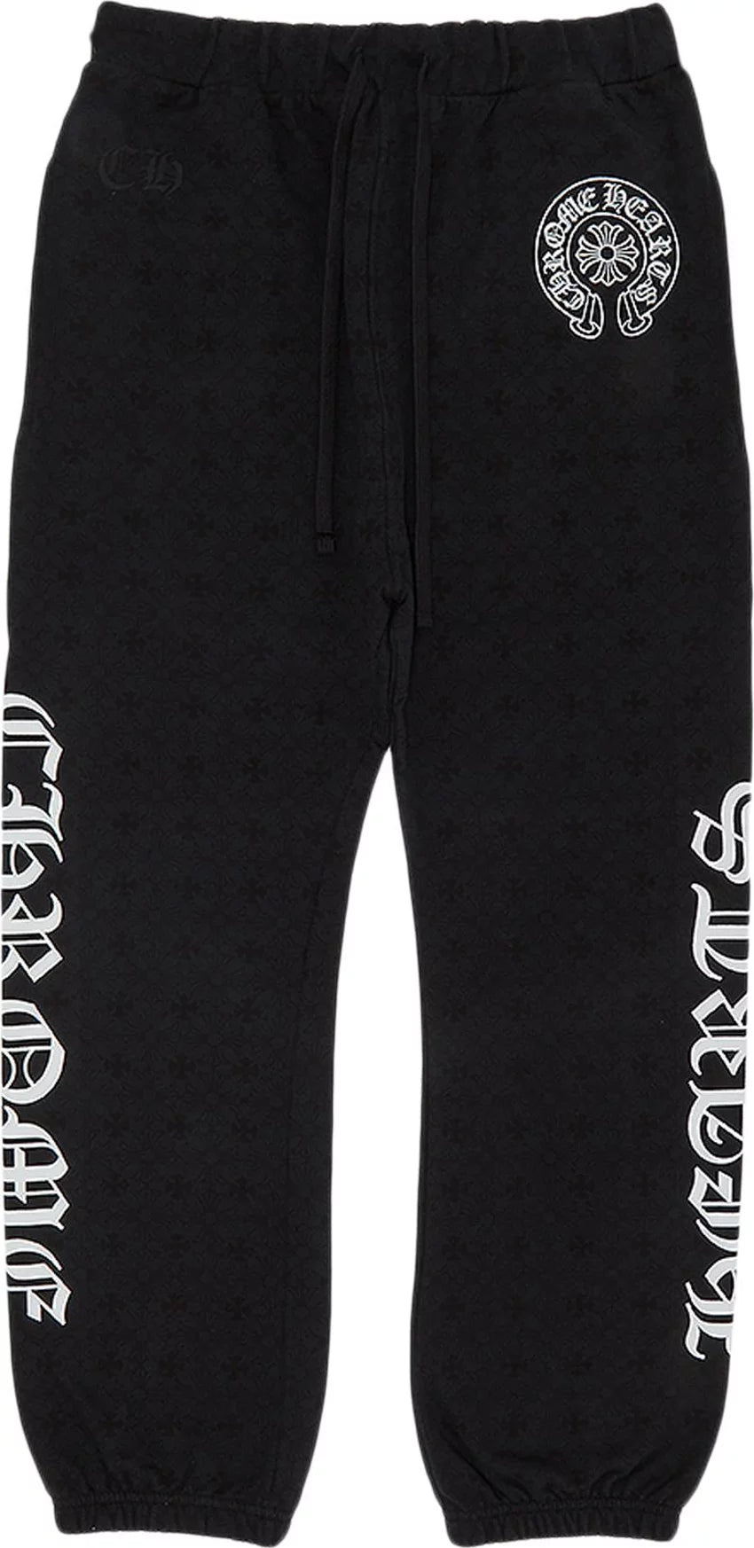 Plus Cross All Over Print Sweatpants Black