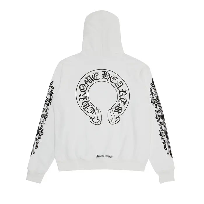 Chrome Hearts Floral Horseshoe Hoodie 'White'