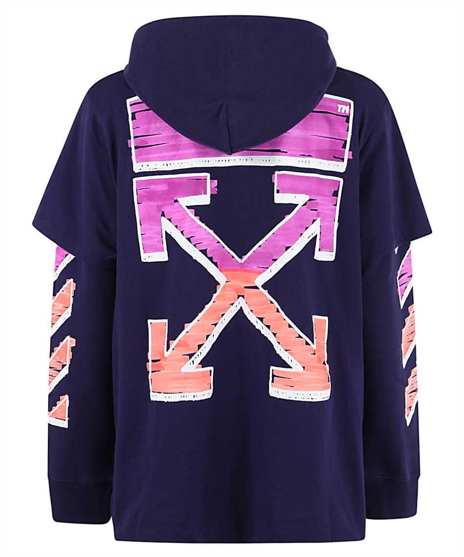 Off-White Marker Double Hooded T-Shirt Purple