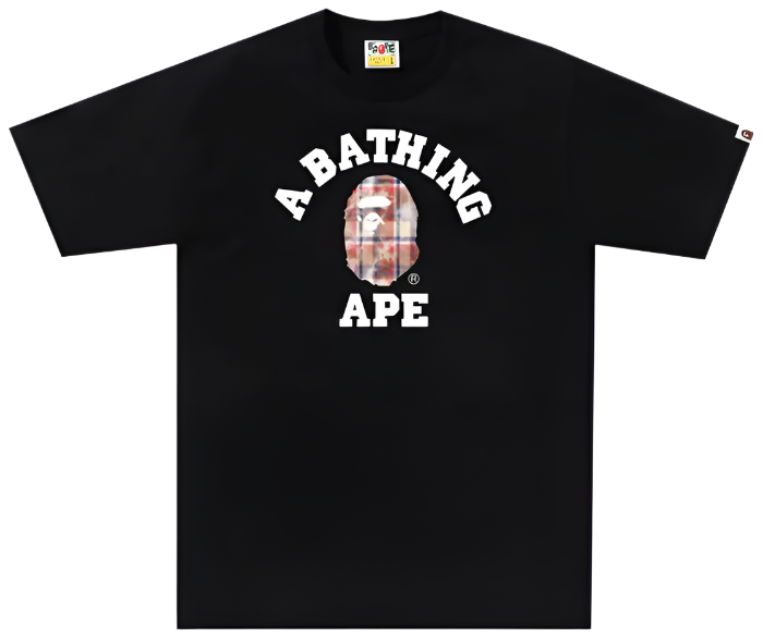 BAPE Bleach Check College Tee 'Black'