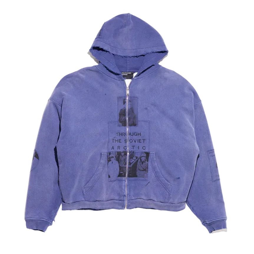 Soviet Arctic Assemblage Zip Hoodie Spruce Blue