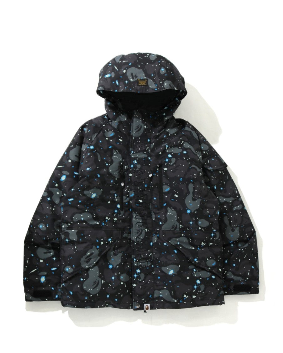 Space Camo Hoodie Down Jacket Black