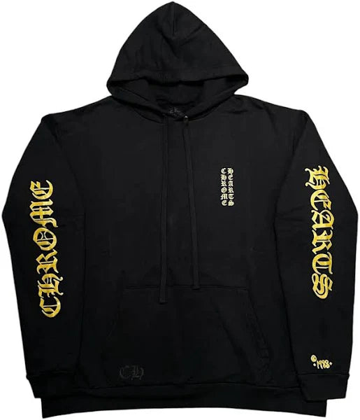 1988 Gold Glittered Vertical Logo Hoodie