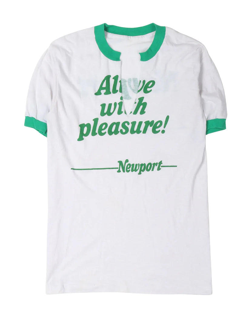 Vintage Ripped Newport Alive with Pleasure Ringer Tee