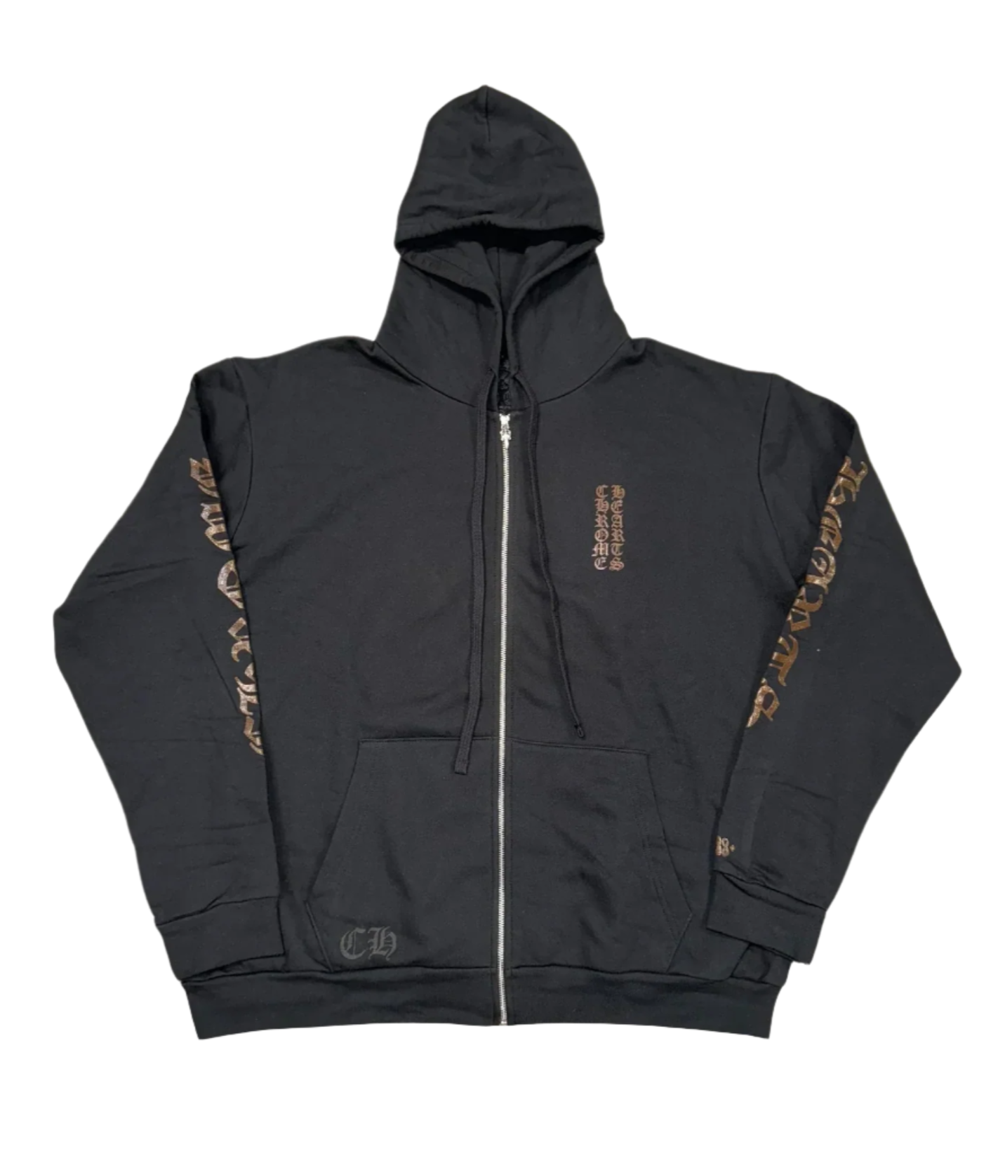 'Brown Glitter' 1988 Black Zip Up Hoodie