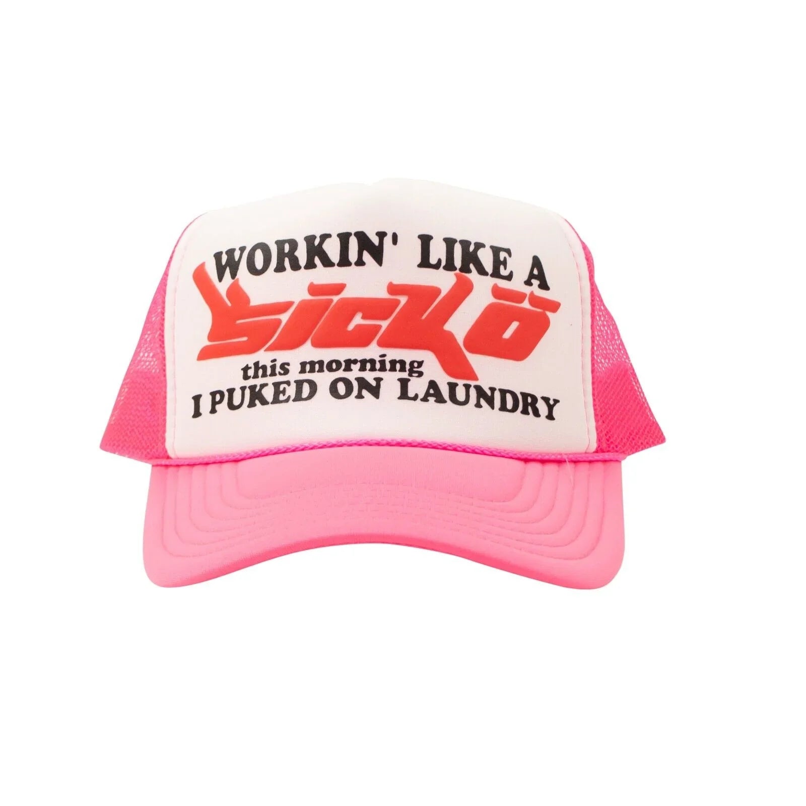 Sicko Laundry Trucker Hat Pink/White