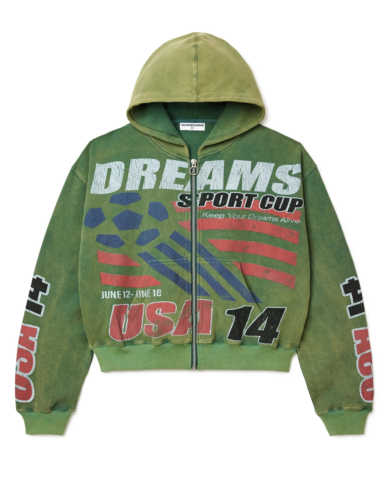 USA 14 Thermal Green Zip Up