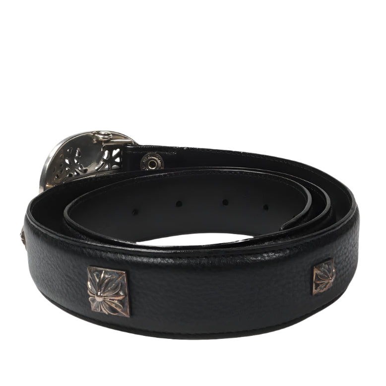 Studded Belt with Oval Cross Buckle