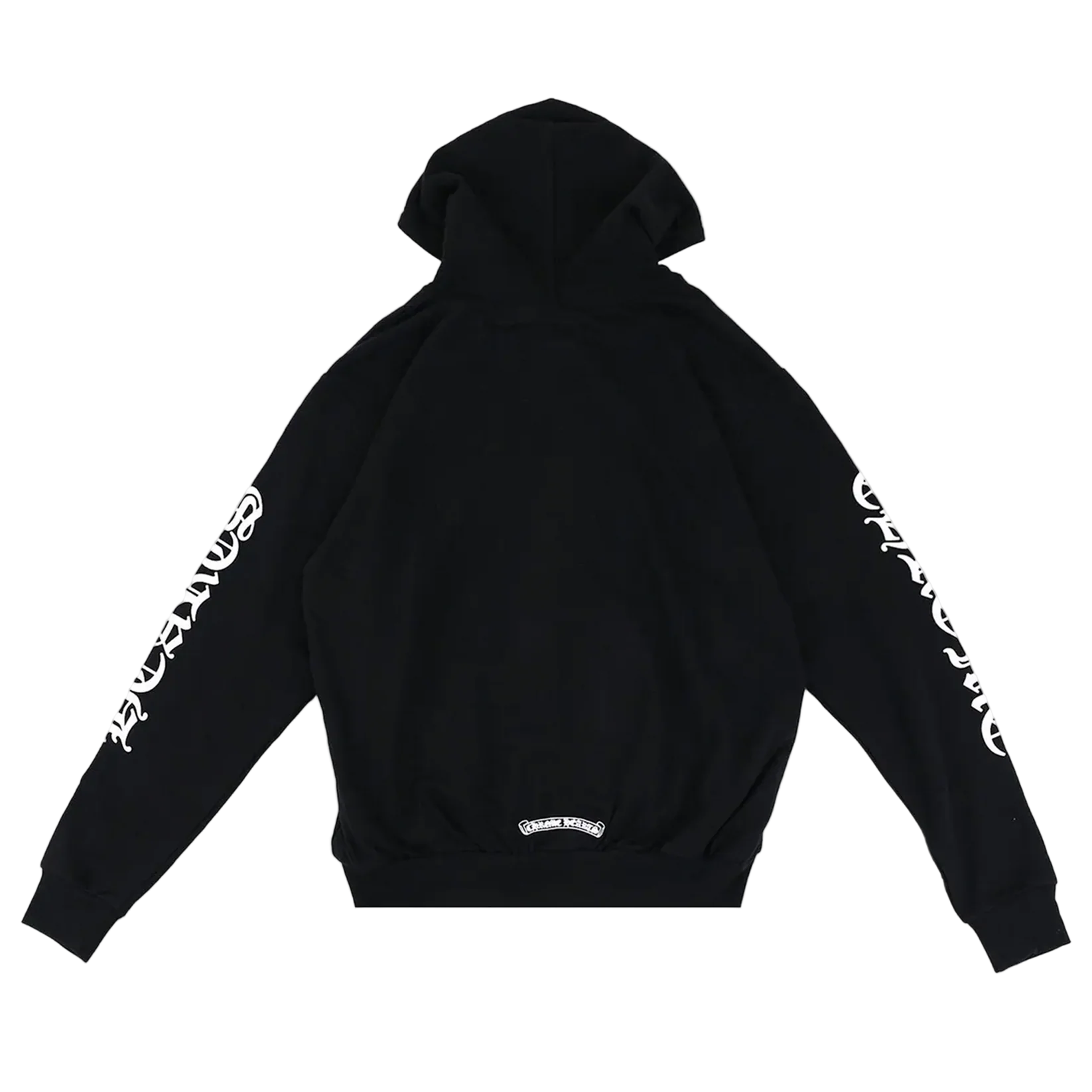 Letters Sleeve Fleece Zip Up Hoodie 'Black/White'