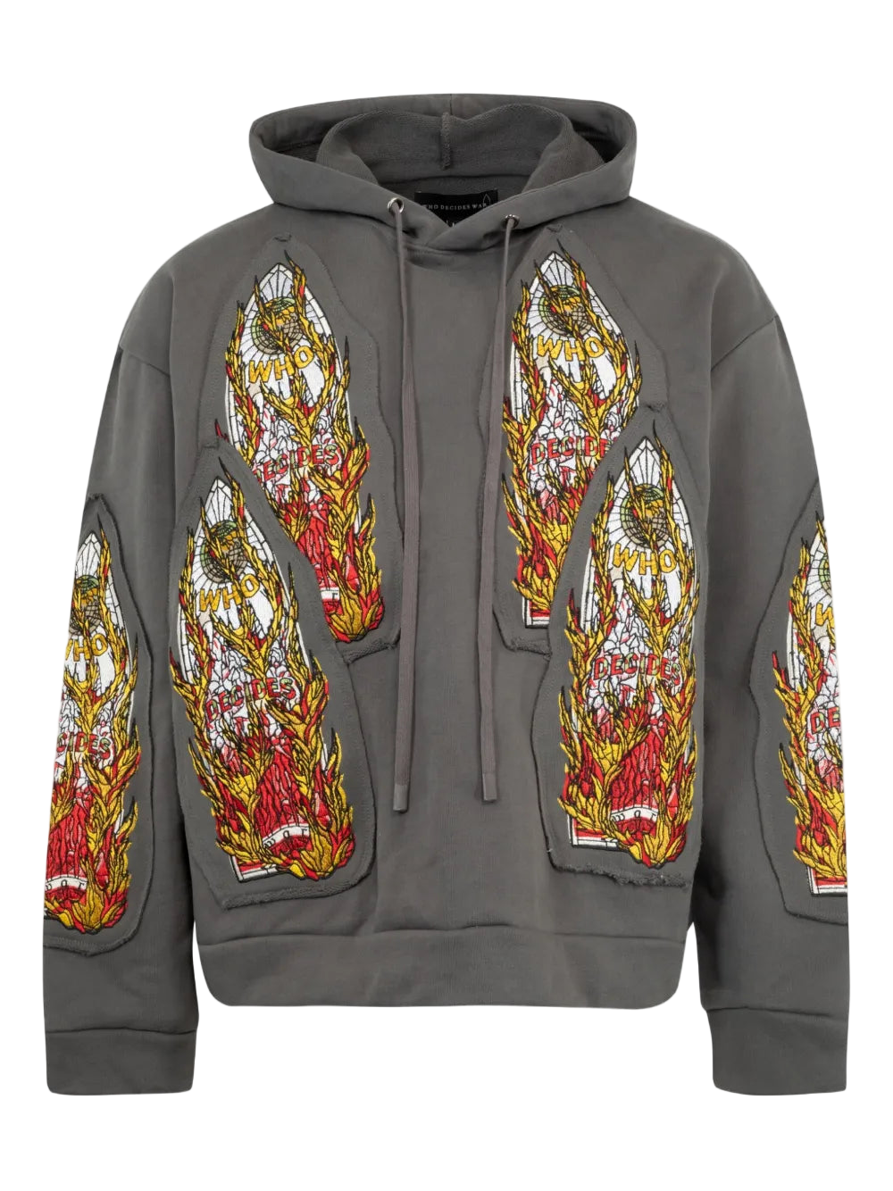 Flame Glass Embroidered Cotton-Jersey Hoodie