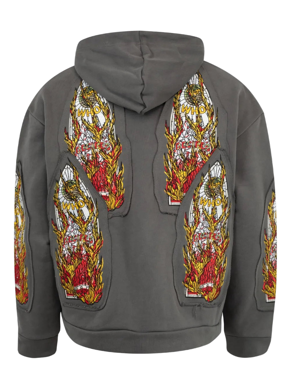 Flame Glass Embroidered Cotton-Jersey Hoodie