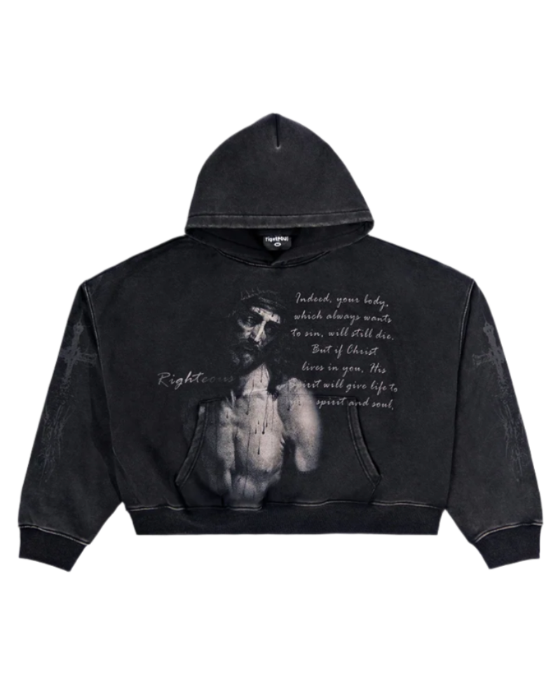 "Eternal" Washed Black Hoodie