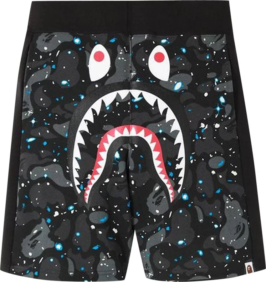 Space Camo Shark Sweat Shorts Black