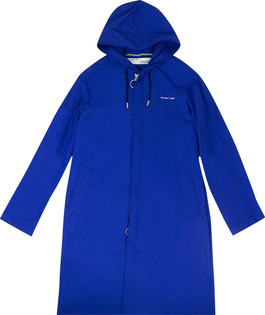 Off-White Diagonal Raincoat Blue