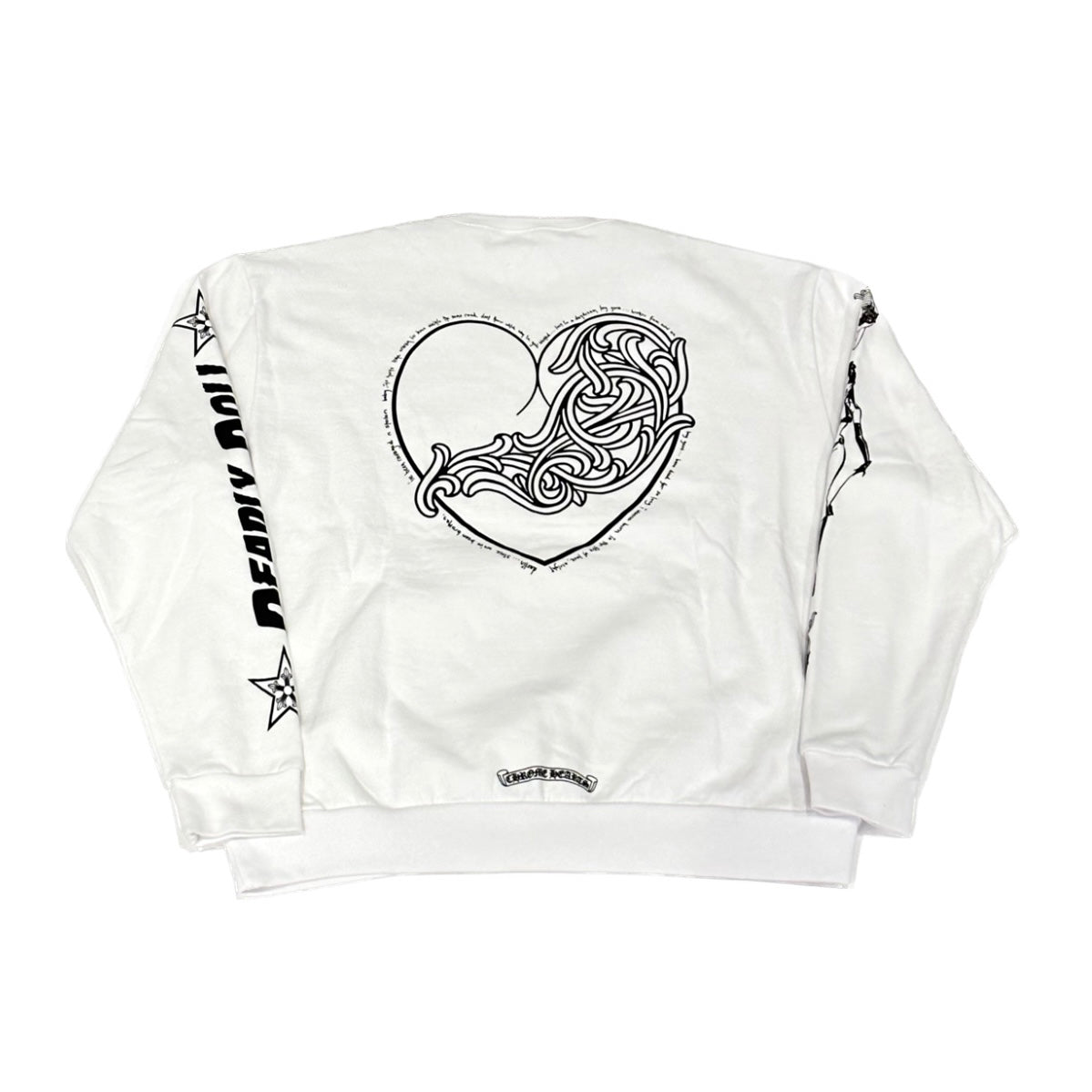 Chrome Hearts Deadly Doll MultiLogo Crewneck "White/Black"