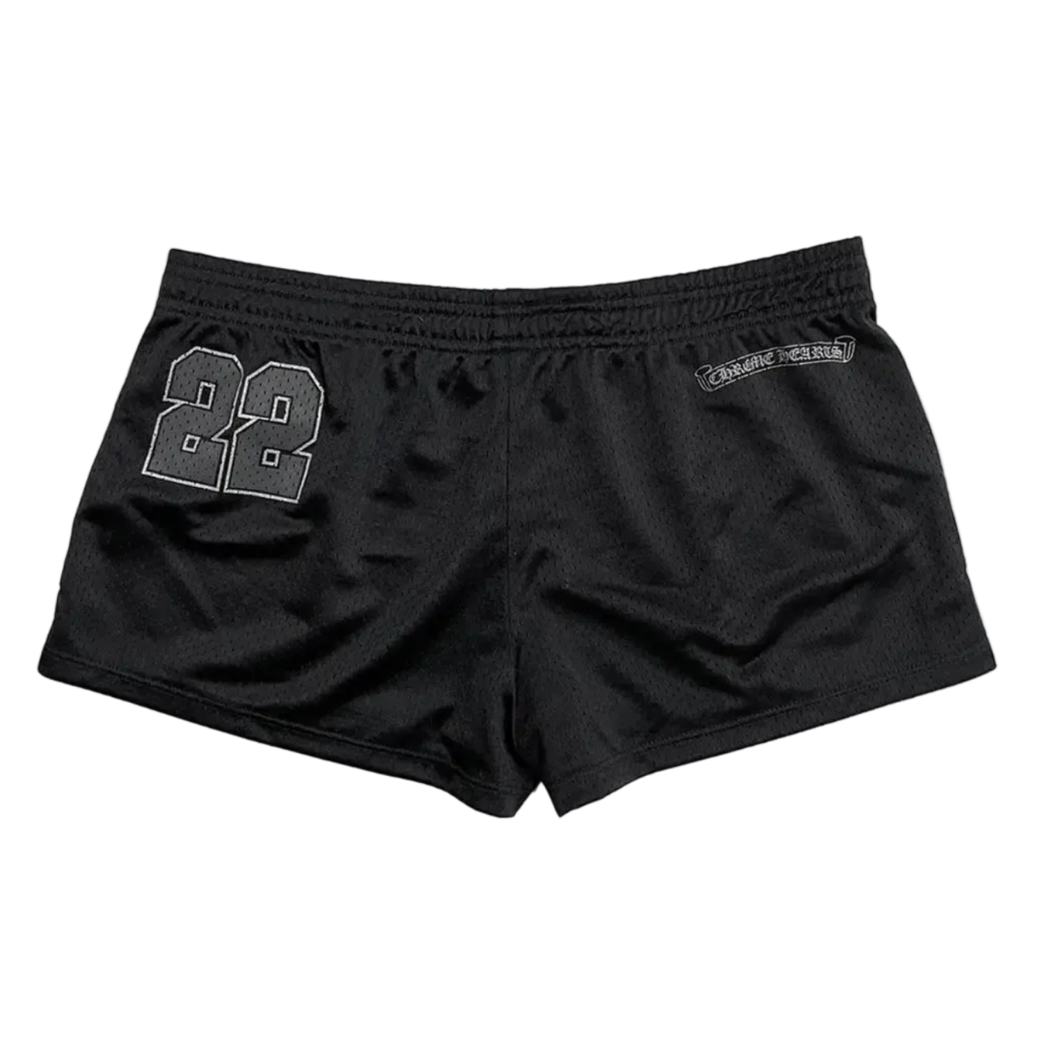 Black 22 CH Logo Mesh "Booty" Shorts
