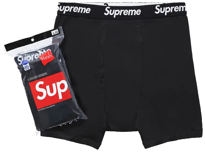 Hanes Boxer Briefs 4 Pack Black