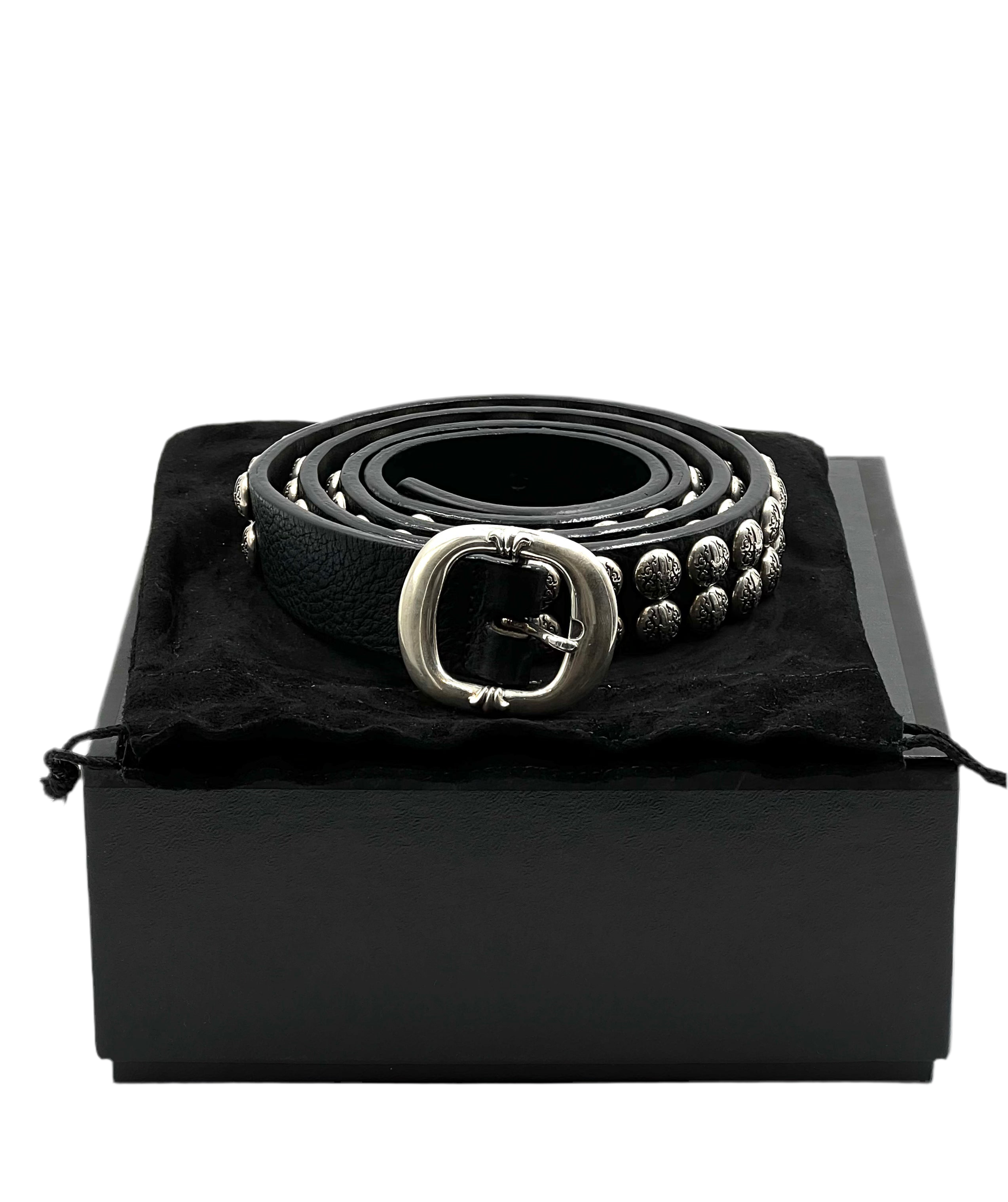 Chrome Hearts Black Heavyweight Leather Dagger Belt