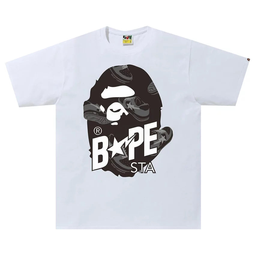 Random Bape Sta Ape Head Tee White/Black